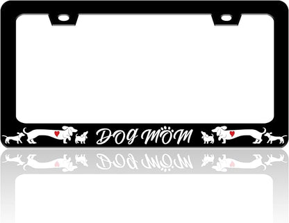 Dog Mom License Plate Frame Cute Animal License Plate Holder by TINALUIN