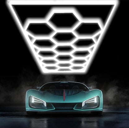 Car Detailing Led Garage Light, 15 Hexagonal Grid Systems Led Shop Lights by SENKOYU