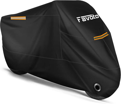 Favoto Motorcycle Cover Reflective Stripe Waterproof Outdoor Protection All by Favoto
