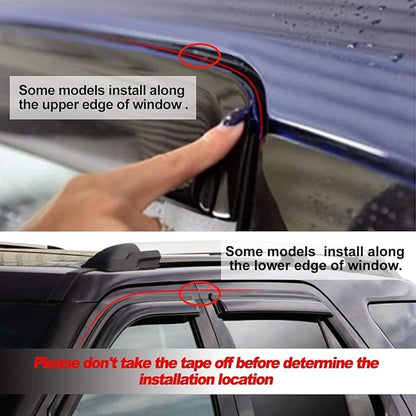 4pcs Outside Mount Style Sun Rain Guard Durable Side Window Wind Deflectors - Image 7