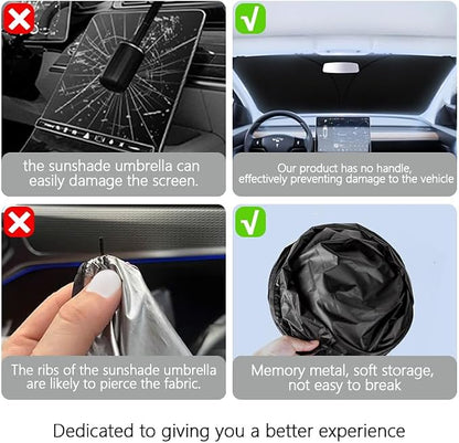 Car Windshield Sun Shade, Foldable Reflective Sun Visor, Sun Heat and UV Rays - Image 3