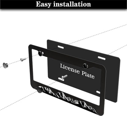 License Plate Frames for Men Black and White License Plate Frame for Women - Image 7