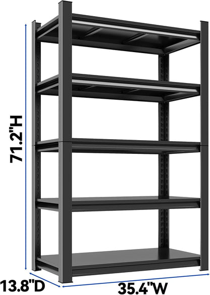 71.2"H Garage Shelving Heavy Duty Rack, 3000 LBS Extra Large Capacity 5 Tier - Image 2