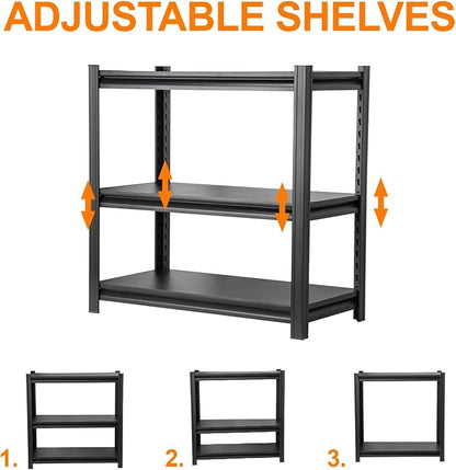 Metal Garage Shelving Unit, Heavy Duty 3-Tier 1050 LBS Loads Adjustable Storage - Image 6