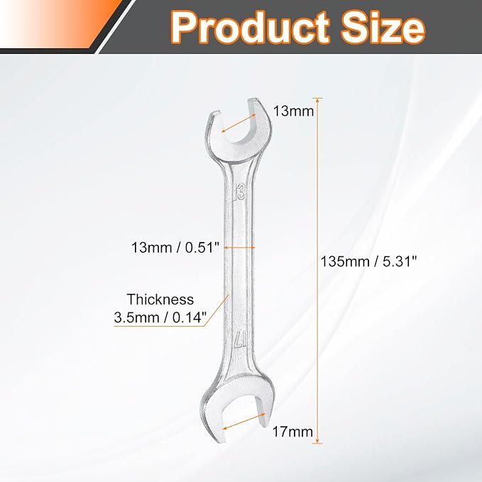 HARFINGTON Double Open End Wrench 13mm x 17mm Metric 15 Degree Offset Angle - Image 2
