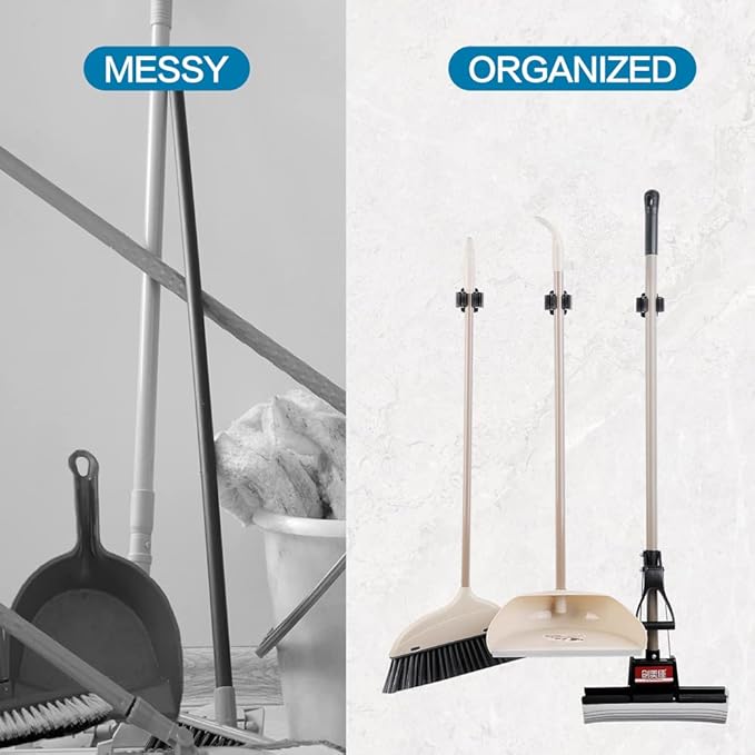 24 PCS Broom and Mop Holder, Heavy Duty Garden Tool Organizer Rack Rake and - Image 6