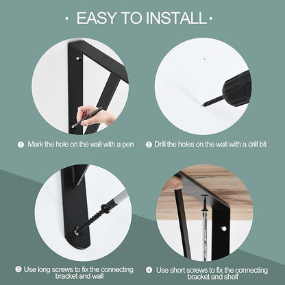 24 Pack L8 x H 6" Black Heavy Duty Shelf Brackets - Image 4