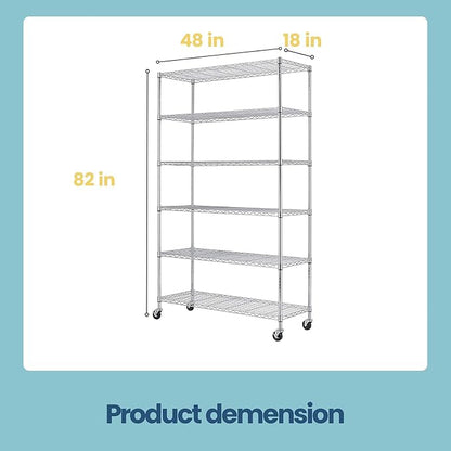 48" D×18" W×82" H Wire Shelving Unit Metal Shelf - Image 3