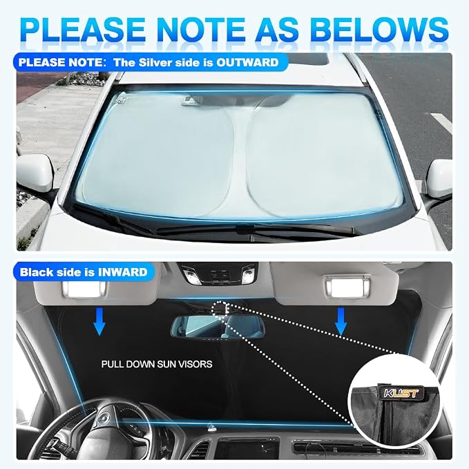 KUST Windshield Sun Shade for 2012-2024 2025 Tesla Model S Accessories Sunshade - Image 5