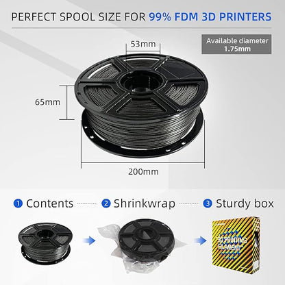 FLASHFORGE PLA Filament 1.75mm Galaxy Matte Black, 3D Printer Filament - Image 6