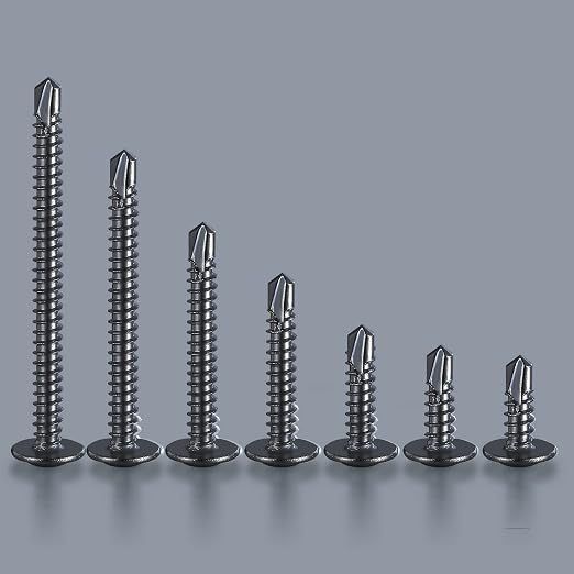 #8×1-1/2” for Sheet Metal Self-Tapping Screws 410 Black Stainless Steel Truss - Image 5