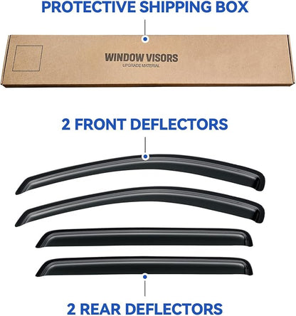 Window Visors Rain Guards for 2007-2012 Hyundai Santa Fe, Out-Channel Window - Image 5