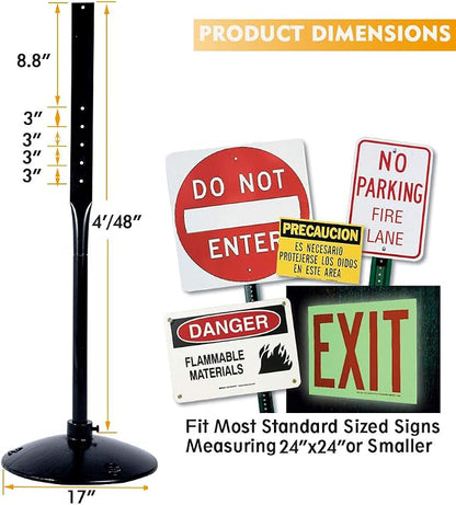 Heavy Duty Cast Iron Sign Post and Base Kit - Image 3