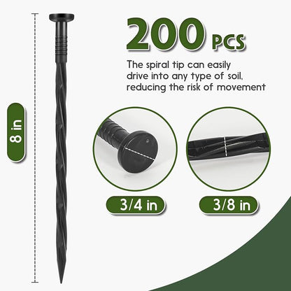 Landscape Edging Stakes, Spiral Nylon Anchoring Spikes - Image 4