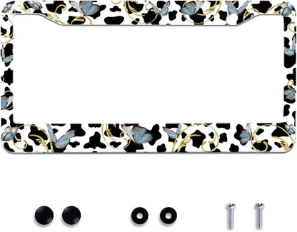 Personalise Cows and Butterfly License Plate Frames Cute Leopard License Plate by Omw2fyb