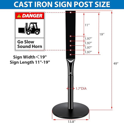 2Pack Heavy Duty Parking Sign Post - Image 4
