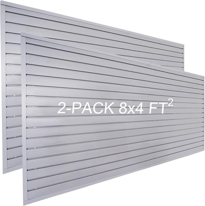 Slat Wall Paneling Garage Wall Organizer, PVC Gray Slatwall Panels 2 Pack 4'x8' by FRAYSCENT