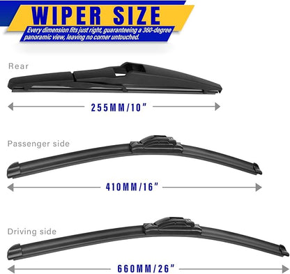 3 wipers Replacement for 2013-2018 Toyota RAV4, Windshield Wiper Blades - Image 2