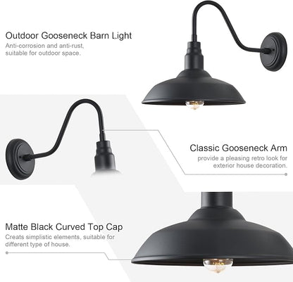 14in Outdoor Gooseneck Light Fixture - Image 9