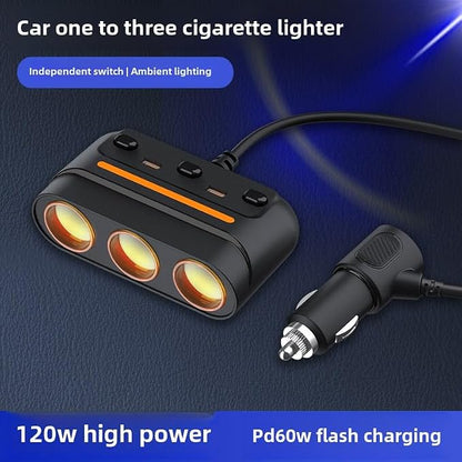 3 - in - 1 Cigarette Lighter Adapter - Image 6