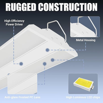 LED Linear Shop Lights 150W, 22500LM Led High Bay Lights 5000K Daylight 120-277V - Image 5