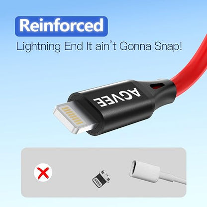 AGVEE 2 Pack 3ft Coiled Short USB to Lightning Charging Cable 3A Fast Charger - Image 6