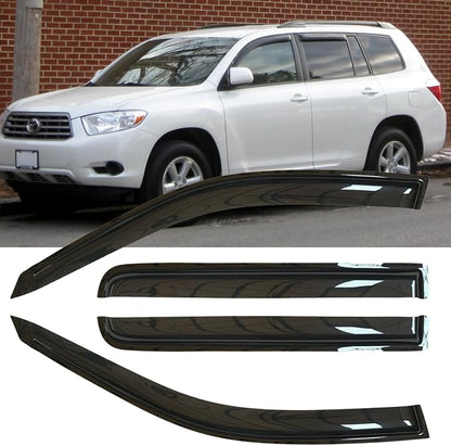 4pcs Outside Mount Style Sun Rain Guard Durable Side Window Wind Deflectors by Deebior