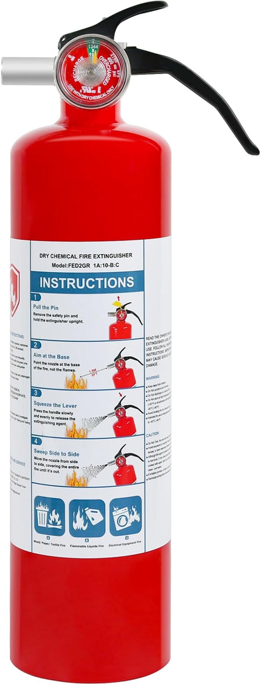 1 Pack Dry Chemical Fire Extinguisher 2.5 lb ABC, Boat Use, 1A:10B:C Rating by Ziqianhard-Enjoylifewithus