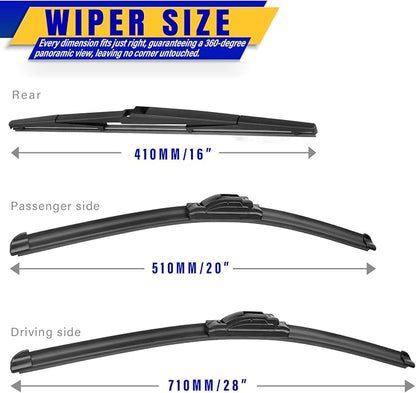 3 wipers Replacement for 2011-2020 Toyota sienna, Windshield Wiper Blades - Image 2