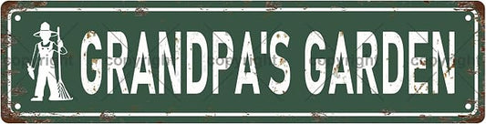 GRANDPA'S GARDEN Vintage Metal Tin Sign, Street Sign, Home Decor, Room Decor by Unknown