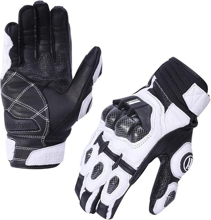 Harssidanzar Breathable Leather Motorcycle Gloves Touchscreen - Image 5