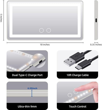 Car Sun Visor Vanity Mirror, Rechargeable Makeup Mirrors - Image 5