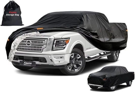 Kayme Truck Cover Custom Fit Nissan Titan Crew Cab Short Bed. Full Exterior by kayme