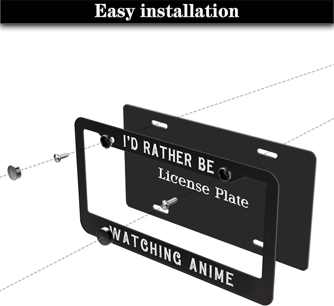 License Plate Cover Black and White License Plate Frames I’D Rather Be Watching - Image 7