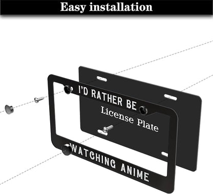 License Plate Cover Black and White License Plate Frames I’D Rather Be Watching - Image 7