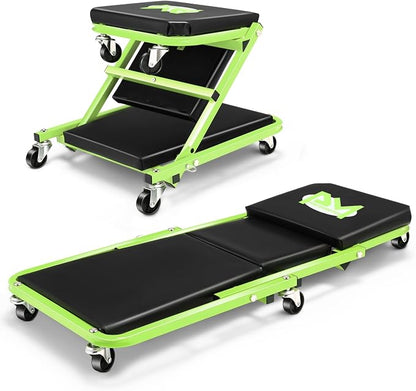 PM PERFORMOTOR 36 Inches Folding 2 in 1 Rolling Z Creeper, Adjustable Roller by PMPERFORMOTOR