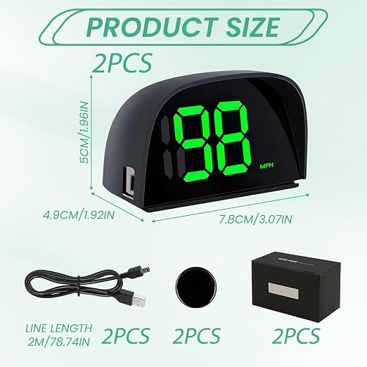 2 Pack GPS Digital Speedometer for Car MPH Golf Cart Universal HUD Speed Meter - Image 2