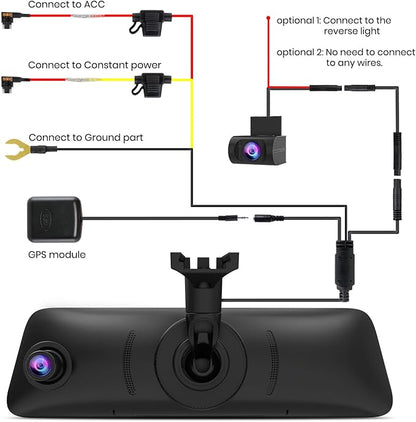 AUTO-VOX V5PRO 1080P 9.35'' OEM Rear View Mirror Camera, Full Laminated - Image 8