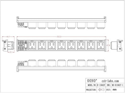 DIN Rail Mount AC 120V NEMA 5-15R 8 Receptacles Outlet Power Strip Module - Image 5