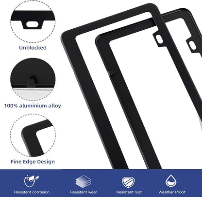 2 Pack Black License Plate Frame, Matte License Plate Front and Rear 2 Packs. - Image 3