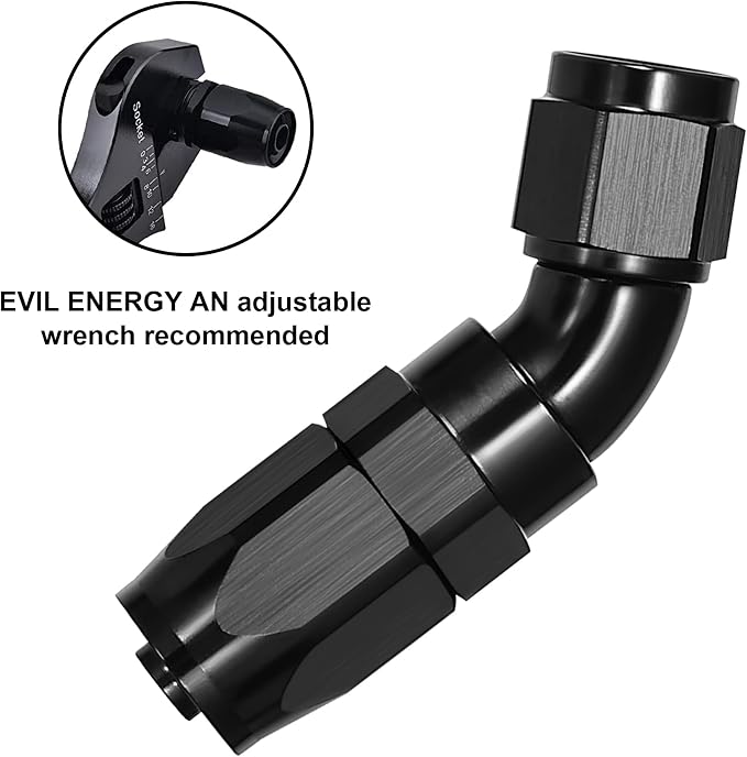 EVIL ENERGY 12AN 45 Degree One Piece Full Flow Hose End Fitting Swivel - Image 4