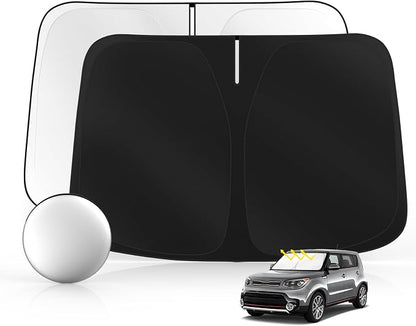 Windshield Sun Shade for Kia Soul 2014-2019 Foldable Sunshade Custom Fit Front by SULAGIWINDSHIELDSUNSHADE