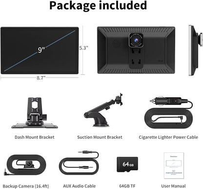 Portable Apple Carplay Screen for Car, 4K Dash Cam, 1080p Backup Camera DVR - Image 9