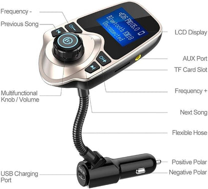 Nulaxy Bluetooth Car FM Transmitter Audio Adapter Receiver Wireless Handsfree - Image 4