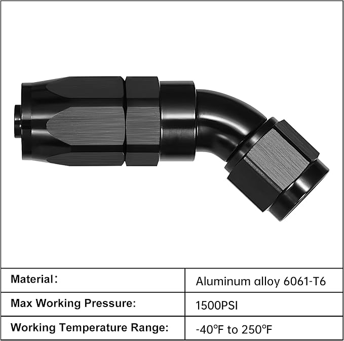 EVIL ENERGY 4AN 45 Degree One Piece Full Flow Hose End Fitting Swivel - Image 3