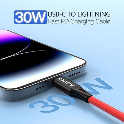 AGVEE 2 Pack 3ft Coiled Short USB-C to Lightning Charging Cable 30W PD Fast - Image 2