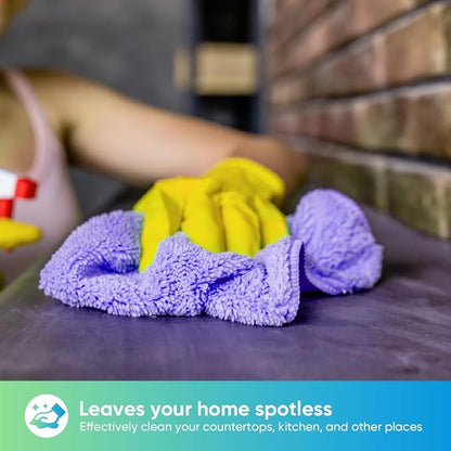 HOMEXCEL Purple Microfiber Cleaning Cloth, 12 Pack Premium Microfiber Towels - Image 3