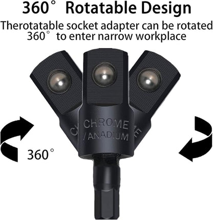 105 Degree Right Angle Drill Adapter Set, 1/4-1/2 Inch Socket Adapters - Image 5