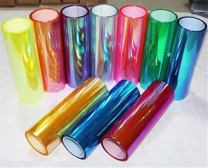 LED LIGHT 12 by 48 inches Self Adhesive Shiny Chameleon Headlights Tail Lights - Image 6