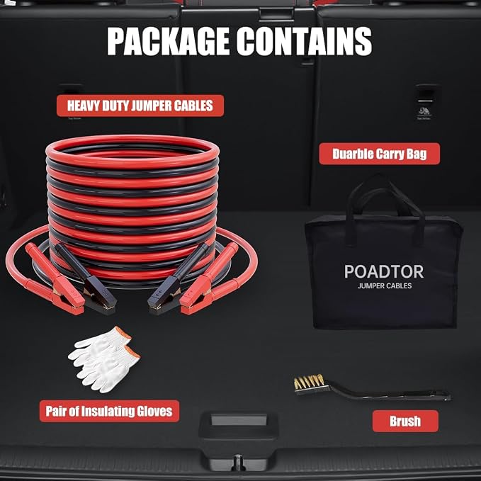 Heavy Duty Jumper Cables for Car Battery, 0 Gauge 30 Feet 1000AMP, Automotive - Image 8